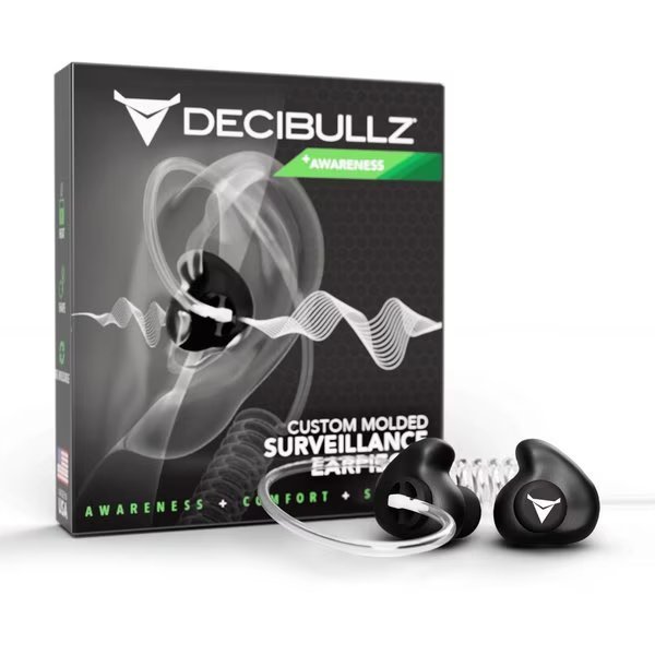 +Awareness Custom Molded Earpiece Adapter for Security/Survelience Radios, Decibullz, Mfr#: RTL-RDO-AWA-BLK